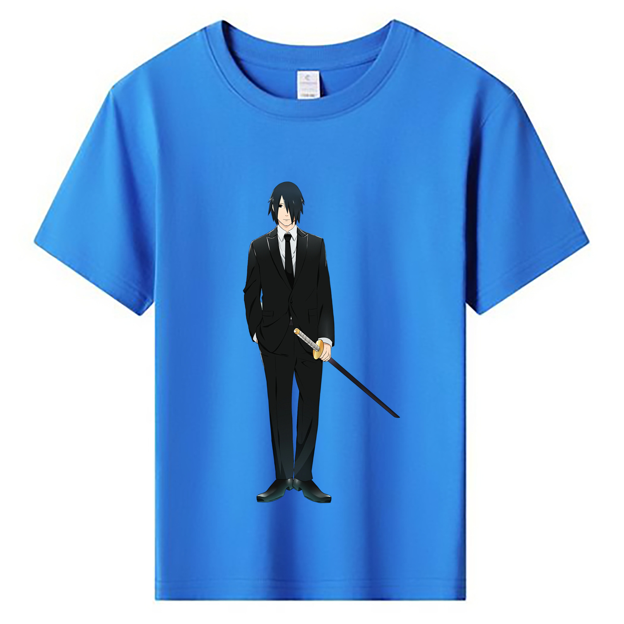 （画像用） NARUTO -ナルト- うちは サスケ Uchiha Sasuke 綿100％キッズTシャツ（フロントプリント）